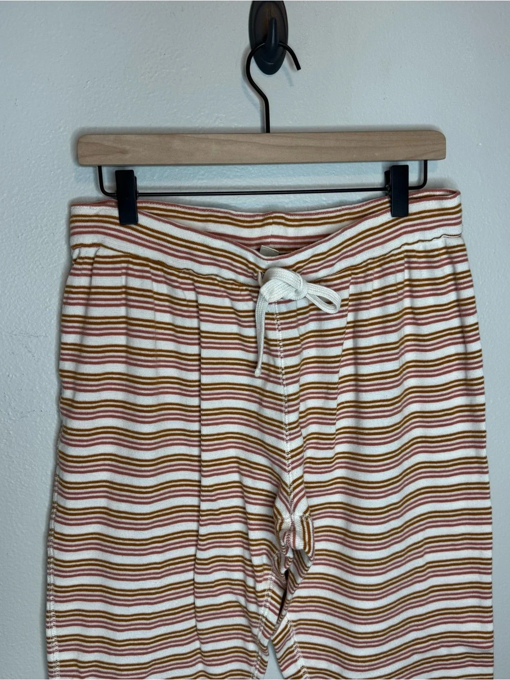 Madewell Knit Lounge Joggers Pink Striped Pajama Pants 100% Cotton